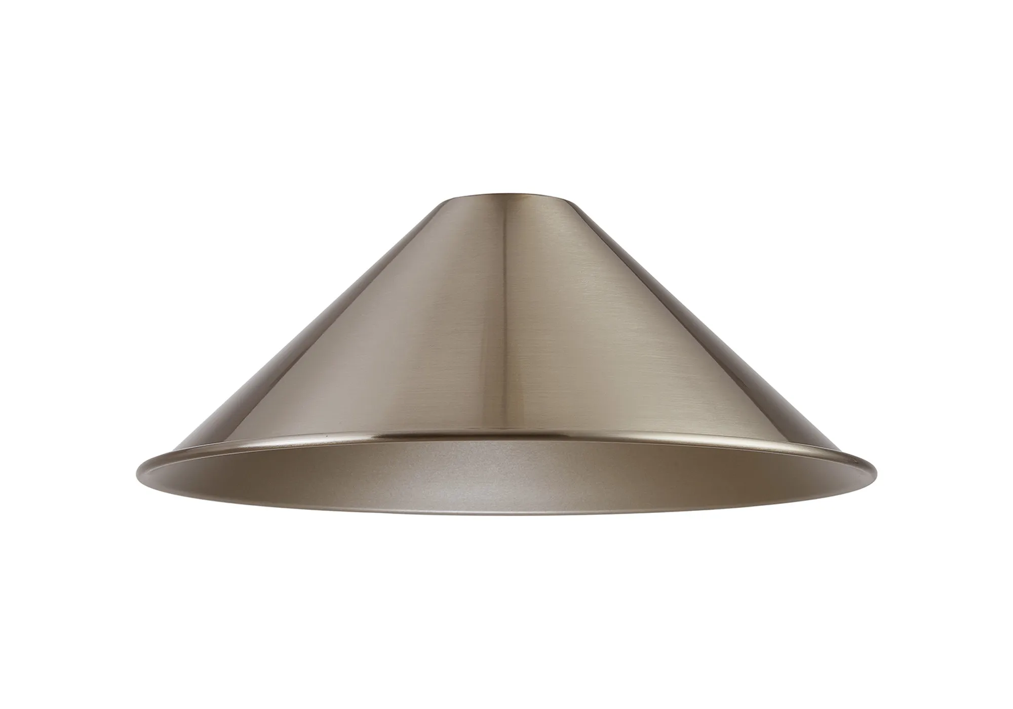 D1032/SN  Dreifa Curved 300mm Shallow Cone (MA) Satin Nickel/Silver Metal Shade